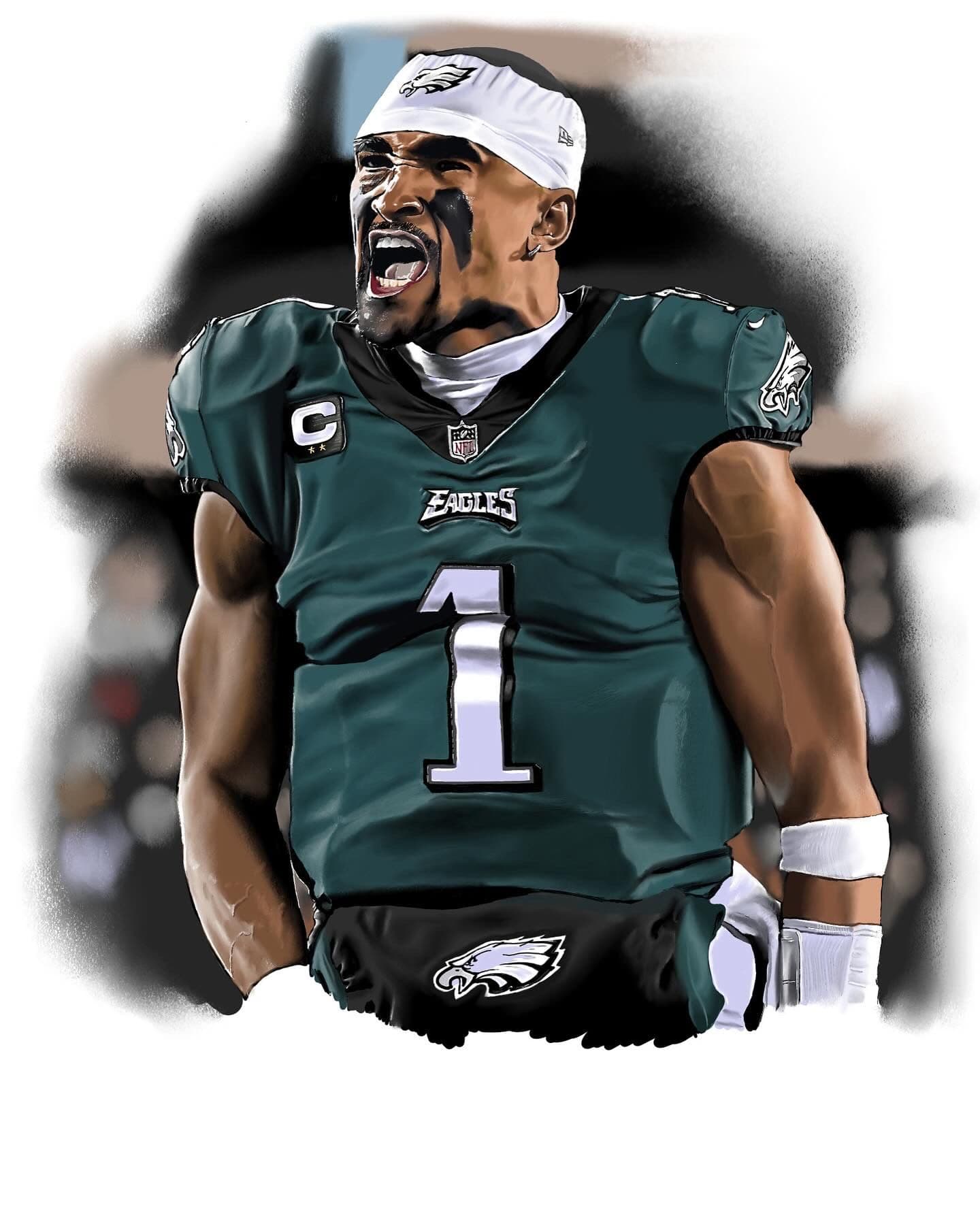 Jalen Hurts Digital Drawing - Image 1